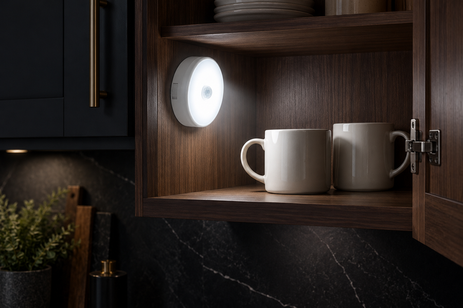 Glowent motion sensor light used in a kitchen