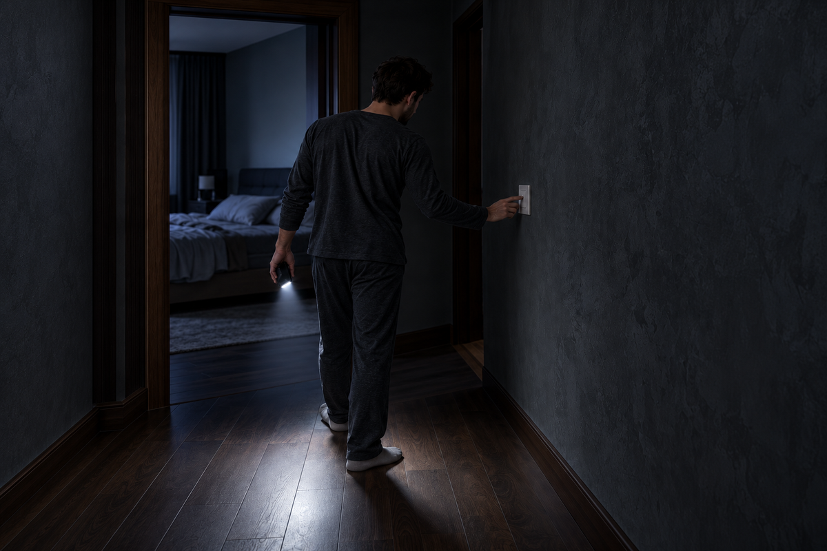Home area illuminated by Glowent motion sensor light