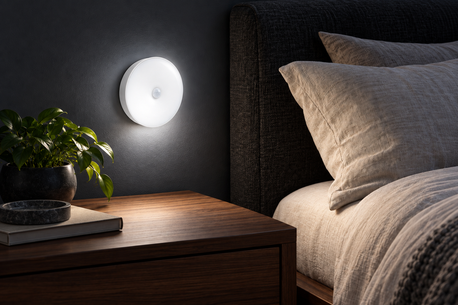 Glowent motion sensor light used in a bedroom